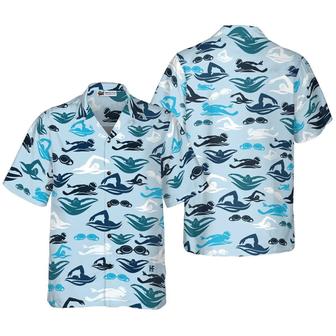 Swimming Aloha Hawaiian Shirt, Swimming Pattern Hawaiian Shirt, Swimming Hawaii Shirt For Summer - Perfect Gift For Men, Women, Swimming Lover, Friend - Seseable