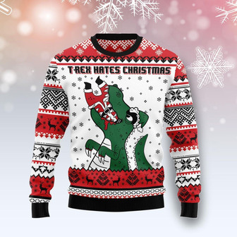 T-Rex Hates Christmas Funny Ugly Sweater - Thegiftio UK
