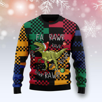 T-rex Rawr Rawr Rawr Christmas Funny Ugly Sweater - Thegiftio UK