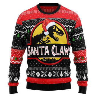 T-Rex Santa Claws Ugly Christmas Sweater - Thegiftio UK