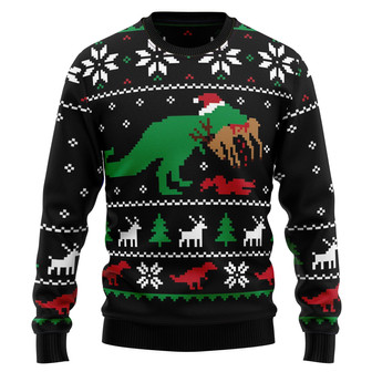T-Rex Ugly Christmas Sweater For Men And Women - Thegiftio UK