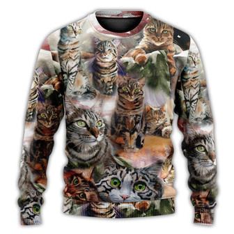 Tabby Cat Art Daily Portrait Ugly Sweaters - Thegiftio UK