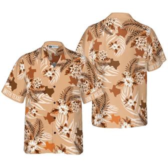Texas Hawaiian Shirt, Brown Lone Star Nation Bluebonnet Texas Hawaiian Shirt, Texas Summer Aloha Shirt- Perfect Gift For Men, Women, Friend, Family - Seseable