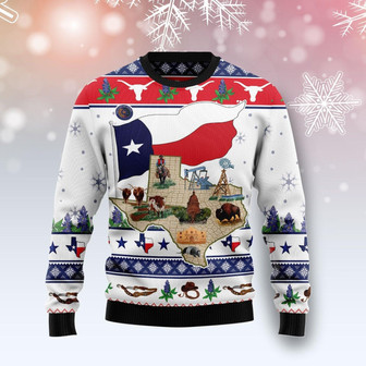 Texas Our Texas Bluebonnet Christmas Funny Ugly Sweater - Thegiftio UK