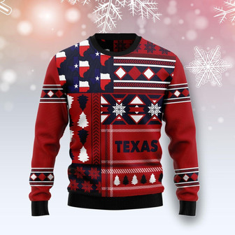 Texas Red Pattern Funny Ugly Sweater - Thegiftio UK