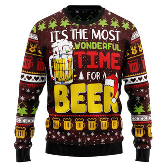 Time For Beer Ugly Christmas Sweater For Men And Women - Thegiftio UK