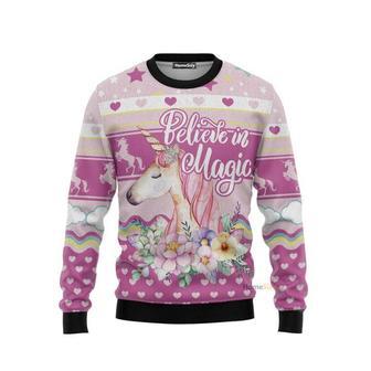 Unicorn Believe In Magic for Lovely Girl - Ugly Christmas Sweater | Favorety CA