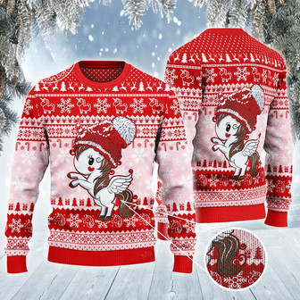 Unicorn Lovers Christmas Red Ugly Sweater - Thegiftio UK