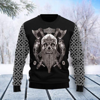 Viking My Side Christmas Funny Black Grey Ugly Sweater - Thegiftio UK