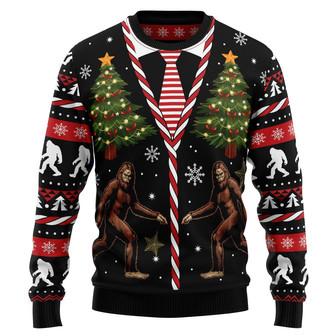 Vintage Bigfoot Ugly Christmas Sweater For Men And Women - Thegiftio UK