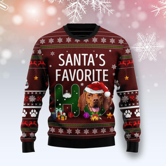 Vizsla Santa‘s Favorite Ho Funny Red Ugly Sweater - Thegiftio UK
