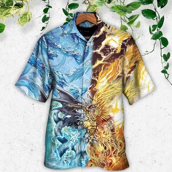 Water And Fire Dragon Aloha Hawaiian Shirt For Summer, Dragon The Immortal Life Hawaiian Shirts Outfit For Men Women, Dragon Lovers - Seseable