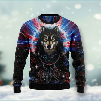 Wolf Dream Catcher Christmas Ugly Sweater - Thegiftio UK