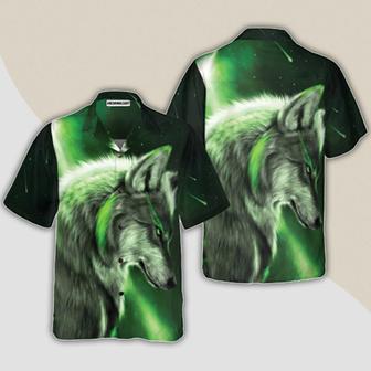 Wolf Hawaiian Shirt, Fantasy Green Wolf Aloha Shirt For Men - Perfect Gift For Husband, Boyfriend, Friend, Family | Favorety