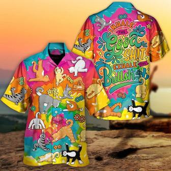 Yoga Aloha Hawaiian Shirt, Yoga Cat Funny Hawaiian Shirt For Summer, Cat Yoga Aloha Shirt - Perfect Gift For Men, Women, Yoga Lover, Friend, Family - Seseable