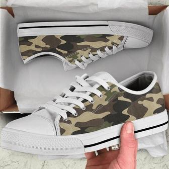 Army Green Camo Camouflage Low Top Shoes - Monsterry DE
