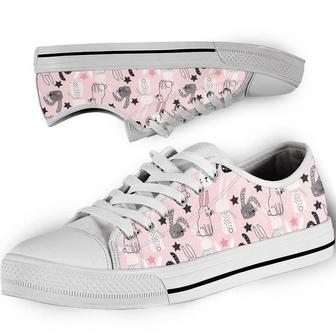 Bunny Rabbit Pattern Low Top Shoes - Monsterry