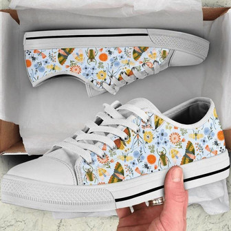 Dragonfly Insects Flower Summer Low Top Shoes - Monsterry