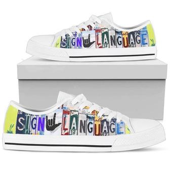 I Love You Sign Language Low Top Shoes - Monsterry