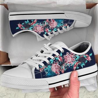 Japanese Koi Fish and Flowers Low Top Shoes - Monsterry