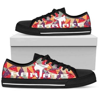 Karate Striped Low Top Shoes - Monsterry