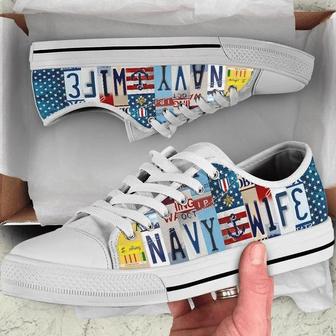 Navy Wife Low Top Shoes - Monsterry