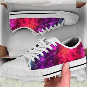 Pink Purple Abstract Art Smoke Low Top Shoes - Monsterry AU