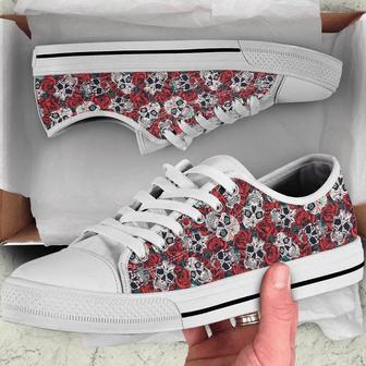 Skulls and Roses Low Top Shoes - Monsterry