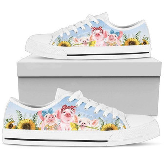 Sunflower Pig Low Top Shoes Sneaker - Monsterry