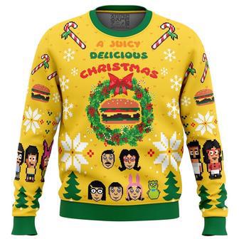 A Juicy Delicious Christmas Bob's Burgers Ugly Christmas Sweater, Ugly Christmas Sweater For Men Women | Favorety