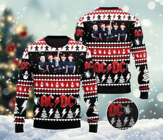 ACDC Band Ugly Christmas Sweater, ACDC Rock Band Sweatshirt, ACDC Band Merch, Music Concert All Over Print Sweater | Favorety UK