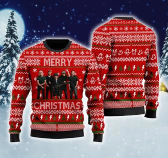 ACDC Rock Band Merry Xmas Ugly Christmas Sweater, ACDC Band Sweatshirt, ACDC Band All Over Print Sweater | Favorety CA