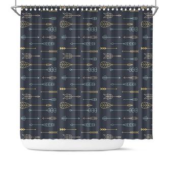 Ancient Tribal Boho Style Arrows Pattern Bathroom Living Shower Curtain - Seseable