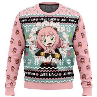 Anya Forger Waku Waku Spy x Family Ugly Christmas Sweater, Ugly Christmas Sweater For Men Women | Favorety DE