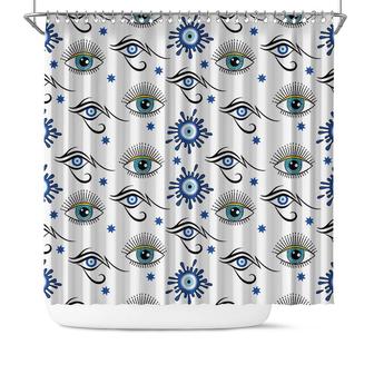 Attractive Evil Eyes Boho Style Design Shower Curtain - Seseable