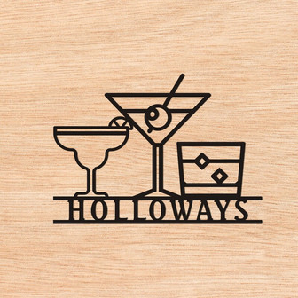 Bar Wall Decor, Cocktail Metal Wall Art, Custom Bar Sign, Happy Hour Sign, Cheers Sign - Thegiftio