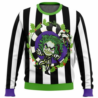 Beetlejuice Christmas Ugly Sweater, Beetlejuice Christmas Sweatshirt, Xmas Sweater, Christmas Sweater - Thegiftio UK