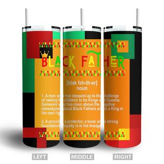 Black Father Noun Definition Gift For Dad Juneteenth Skinny Tumbler - Seseable
