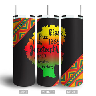 Black Girl Magic Free Juneteenth Freedom Independence Day Skinny Tumbler - Seseable