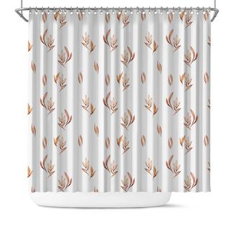 Boho Leaves Pattern Watercolor Best Gift Idea Home Living Shower Curtain | Seseable CA