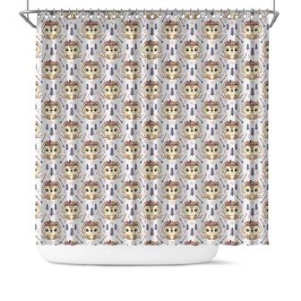 Boho Little Cute Squirrel Jungle Bohemian Pattern Idea Home Living Shower Curtain - Seseable