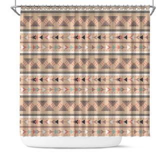 Boho Mid Century Pattern Boho Tribal Shape Shower Curtain - Seseable