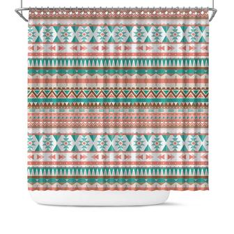 Boho Pattern Ethnic Colorful Gift Minimalist Boho Style Shower Curtain | Seseable CA