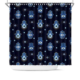 Boho Tribal Evil Eyes Pattern Design Mystical Shower Curtain - Seseable
