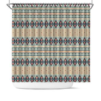 Boho Tribal Oval Shape Ethnic Modern Pattern Shower Curtain - Seseable