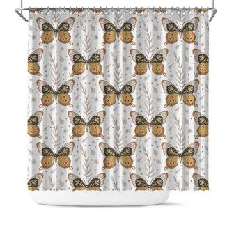 Butterfly Boho Style Lovers Softly Shower Curtain - Seseable