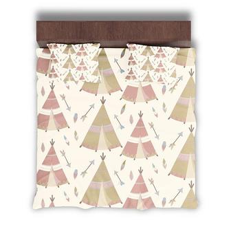Camping Tent Boho Woodland Animal Paper Pattern 3 Pieces Bedding Set - Seseable