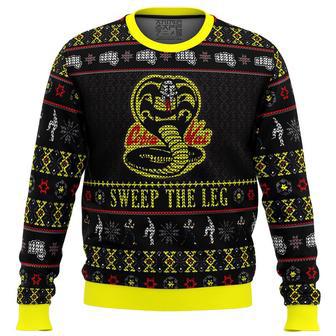 Cobra Kai Sweep The Leg Karate Kid Ugly Christmas Sweater, Ugly Christmas Sweater For Men Women | Favorety UK