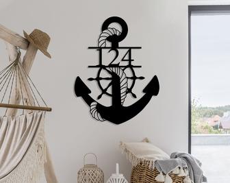Custom Anchor with Chain Metal Wall Art, Nautical Decor, Anchor Name Sign, Personalized Anchor Decor - Thegiftio UK