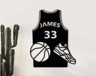 Custom Basketball Metal Sign, Basketball Fan Gift, Personalized Metal Sports Sign, Custom Metal Jersey - Thegiftio UK